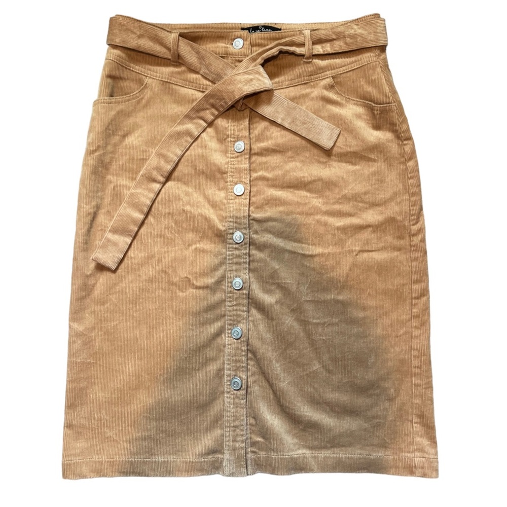 Love Tree | Corduroy midi Skirt | Front Tie